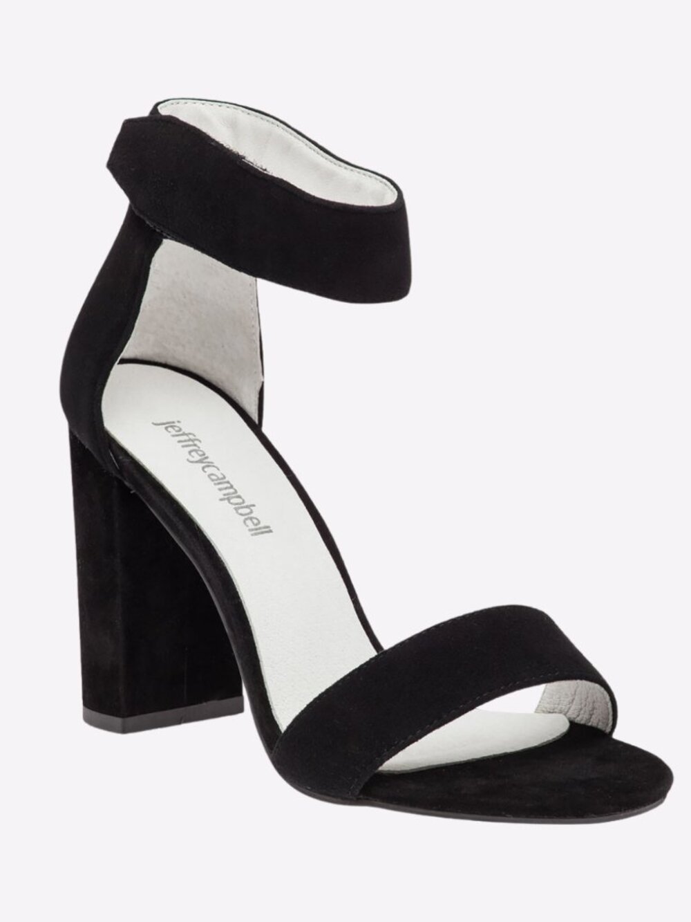 Jeffrey Campbell Lindsay Sandal Black Suede Block Heels Womens Sz 6.5